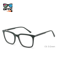 Nouvelle Arrivée Monture de Lunettes Optiques Unisexe en Acétate Forme Carrée Bicolore Tendance pour Usage Quotidien