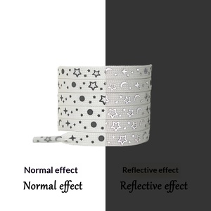 Nouveaux lacets plats réfléchissants Xinghe lumineux de 8 mm avec motif d'étoiles et de cœurs pour hommes et femmes, blanc, chaussures de basket-ball <span class=keywords><strong>AF1</strong></span>, Joker - Product Image 6