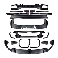 Kit carrosserie en fibre de carbone sèche style LD 2023-2026 pour BMW X7 G07 LCI : Lame avant, calandre, jupes latérales, diffuseur, aileron, pièces automobiles