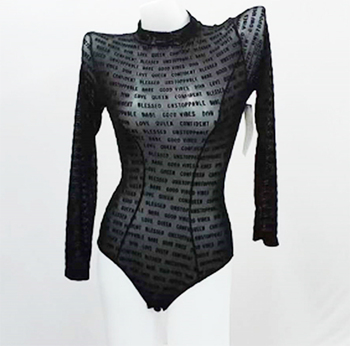 Custom Flocking Logo Women Turtle Neck Long Sleeve Tops Bodysuit Jumpsuit