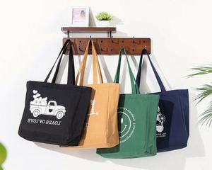 Custom Printed Eco Recycled Shopping <b>Bag</b> Colored Cotton Canvas Tote <b>Bag</b> With Logo - Product Image 5