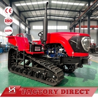 Mini tracteur à chenilles diesel de 80 CV avec remorque benne pour le transport de matériaux