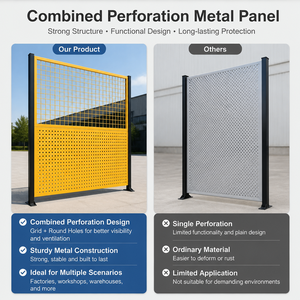 Panneau de séparation semi-privé en tôle d'aluminium perforée, ouvert en haut et fermé en bas, pour façade architecturale et pare-soleil - Product Image 5