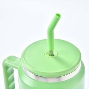 Vasos fríos personalizados con logo, tapas y pajitas, vaso térmico con asa, taza de viaje de acero inoxidable, termos de 50oz - Product Image 2