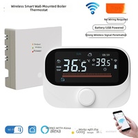 Thermostat intelligent WiFi Tuya pour chaudière, sans fil RF, contrôleur de chauffage sans câblage, un à un
