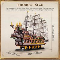 Modèle du Flying Dutchman, ensemble de blocs en plastique ABS éducatif à construire soi-même, jouet de construction pour enfants, kit de construction sur le thème du transport