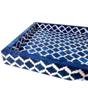 Plateau de service en os incrusté fait main pour la décoration de la maison à prix abordable. Plateau élégant en os incrusté par CRAFT ZONE EXPORT. - Product Image 6