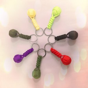 Handmade Paracord Keychain Ball Glass Decorative Lightweight Outdoor Accessory <b>Backpack</b> Charm - Product Image 1