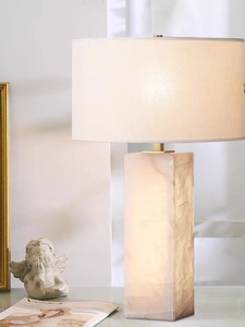 New Chinese-style <b>Light</b> Luxury Marble All-copper LED Table Lamp Modern Minimalist Bedroom <b>Bedside</b> Creative Personalized Artistic - Product Image 5