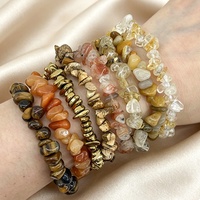 Bracelets en cristal irréguliers pour femmes et hommes Bracelets en pierre à puce Bracelets porte-bonheur en gros