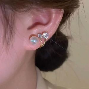 Luxury Fine Jewelry Mermaid Freshwater Pearl Rhinestone <b>Crystal</b> Pearl <b>Stud</b> <b>Earrings</b> - Product Image 5