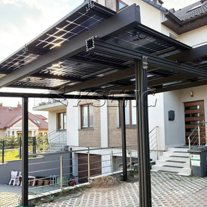 Structure de montage solaire photovoltaïque robuste en aluminium pour carport, noire, pour stationnement extérieur et production d'énergie - Product Image 5