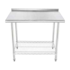 Mesa <span class=keywords><strong>de</strong></span> <span class=keywords><strong>trabajo</strong></span> <span class=keywords><strong>de</strong></span> acero inoxidable con respaldo <span class=keywords><strong>de</strong></span> 3,5, encimera redonda <span class=keywords><strong>de</strong></span> doble capa extraíble para <span class=keywords><strong>cocina</strong></span>, venta al por mayo - Product Image 1