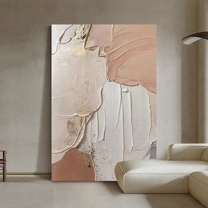 Peinture à l'huile peinte à la main, texture crémeuse abstraite 3D, art pour salon, décoration murale de canapé, cadre en métal, minimaliste moderne - Product Image 2