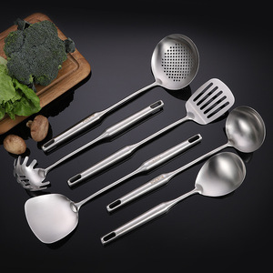 Utensilios de cocina de acero inoxidable 304 engrosado, espátulas domésticas, cucharas ranuradas, cucharones para sopa, espátulas para freír, espátulas para fideos - Product Image 3