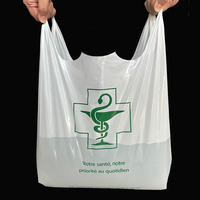 Sacs de transport en PE compostables blanc laiteux, écologiques et réutilisables, type gilet, pour supermarchés, épiceries et emballages d'expositions