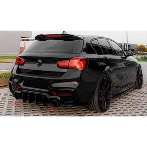 Per <span class=keywords><strong>BMW</strong></span> <span class=keywords><strong>serie</strong></span> <span class=keywords><strong>1</strong></span> F20 M Sport 2015-2018 ABS nero lucido paraurti posteriore per auto diffusore Spoiler Winglet Splitter Carbon Look - Product Image 4
