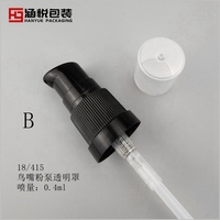 Pompa Serum Kosmetik 18-415 Pompa Dispenser Plastik Hitam dan Putih