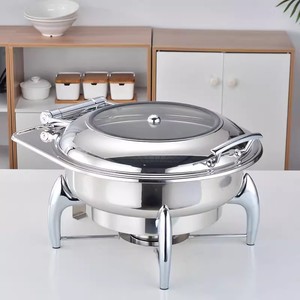 Stainless Steel <b>Buffet</b> Chafer 12L Circular Food <b>Warmer</b> Hotel Restaurant Wedding Party Use - Product Image 5