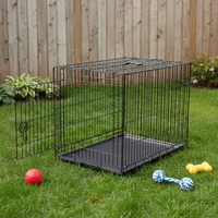 Cage pliable en métal pour chien, cage à fil métallique pour animaux de compagnie, cage pour chien en fer noir avec revêtement en poudre, facile à assembler, grand espace, emballée en boîte, écologique