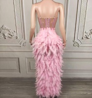 Schwarzer Schwan Diamant-Feder Partykleid Erwachsenen-Modell Laufsteg Trendiges Sexy Kleid Geburtstag Luxuriöses Abendkleid