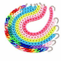Chaîne en résine acrylique épaisse personnalisée pour la fabrication de colliers et bracelets, chaîne en plastique légère et colorée pour bijoux
