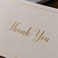 Cartes de remerciement personnalisées de luxe pour petites entreprises, cartes de vœux estampées à l'or avec coffret cadeau de présentation