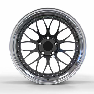 Jantes en alliage rivetées multi-rayons concaves profondes, finition chrome noir satiné, 18 <span class=keywords><strong>19</strong></span> 20 pouces, 5x112 5x120, style Hellaflush, compatibles <span class=keywords><strong>Golf</strong></span> CC Giulia - Product Image 3