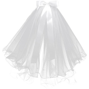 Serre-tête créatif double couche pour mariée, avec lumières LED, voile lumineux, nœud en ruban, style princesse féerique, pour mariage et jeunes filles - Product Image 3