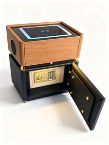 Mesita de noche con carga inalámbrica, moderna, de madera, inteligente, mueble de dormitorio con función de carga - Product Image 2