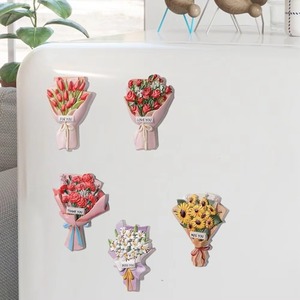 Flower Refrigerator Magnets DIY 3D Tulip Rose Fridge Magnets <b>Stickers</b> Decoration Magnet for Air Conditioners Fridge Home Decor - Product Image 4