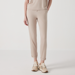 Pantalons et pantalons pour femmes en <span class=keywords><strong>laine</strong></span> épaisse à taille haute avec poches, en <span class=keywords><strong>laine</strong></span> mérinos de soie 12Gg, vêtements décontractés - Product Image 1
