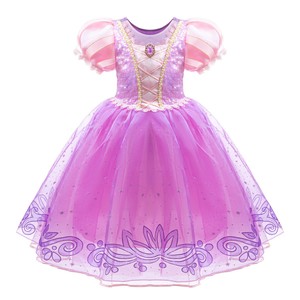 Vestido de Princesa con Mangas Abullonadas para Niñas, Disfraz de TV y Películas, Vestido de Elsa para Cumpleaños y Halloween, Venta al Por Mayor - Product Image 4