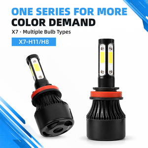 หลอดไฟหน้า LED รุ่น X7 H11 H8 กำลังไฟ 21W ความสว่าง 2200LM ชิป CSP 8-48V มี 3 สีให้เลือก มาตรฐานกันน้ำ IP68 สำหรับเปลี่ยนทดแทน แบบ B2B - Product Image 1