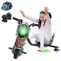 Voiture électrique à trois roues Crazy Kart en acier avec siège pour enfants de 6 à 8 ans et plus, drift à 360°