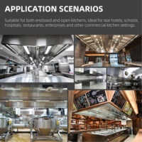 Hotte d'extraction commerciale en acier inoxydable avec alimentation en air frais pour restaurant, hôtel, cuisine ouverte
