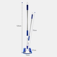 Serpillère à tête large améliorée, compatible serviettes, avec manche en acier industriel, pour nettoyage de sols sans contact