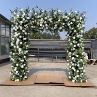 A-1720 haute qualité Floral arc mariage fête décor 5d soie fleur mur 8ft blanc cerisier fleur artificielle arc fleur mur