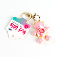 Porte-clés Ours Cœur Rotatif, Pendentif Ours 3D Dégradé, Charm de Sac Adorable, Cadeau, Porte-clés Mignons