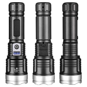 Lampe torche LED à zoom télescopique, laser blanc, affichage numérique, rechargeable par type-C, projecteur longue portée - Product Image 3