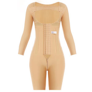 Moldeador postoperatorio de liposucción de cuerpo completo de una pieza entrepierna abierta manga corta fuerte compresión cintura <span class=keywords><strong>Abdomen</strong></span> anillo moldeador de cuerpo - Product Image 5