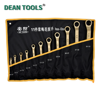 Jeu de clés à anneau double déportées anti-étincelles 11 pièces en bronze d'aluminium, kit d'outils antidéflagrants