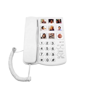 <span class=keywords><strong>Amazon</strong></span> Vente à Chaud 9 Groupes de Téléphone <span class=keywords><strong>Filaire</strong></span> à Grand Bouton à Mémoire Photo avec Sonnerie Amplifiée et Haut-Parleur Bidirectionnel Fort - Product Image 2