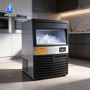Machine à glaçons professionnelle en acier inoxydable, 40 kg à 80 kg par jour, machine à glaçons automatique commerciale, refroidisseur pour <span class=keywords><strong>restaurant</strong></span> et bar - Product Image 1