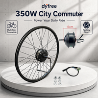 Kit de conversion E-Bike 20" 26" 27.5" - Moteur moyeu sans balais 36V/48V 350W à roue libre filetée, cadre en aluminium, roue arrière, directement de l'usine