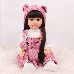 Yeni 24 inç silikon yeniden doğmuş bebek el boyalı cilt gerçek saç köklü gerçekçi ağırlıklı vücut - Product Image 2