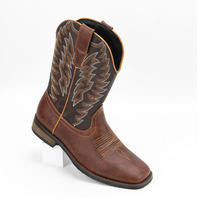 Bottes de cowboy western rétro mi-mollet pour homme avec broderie à bout carré Accessoires pour chevaux équestres
