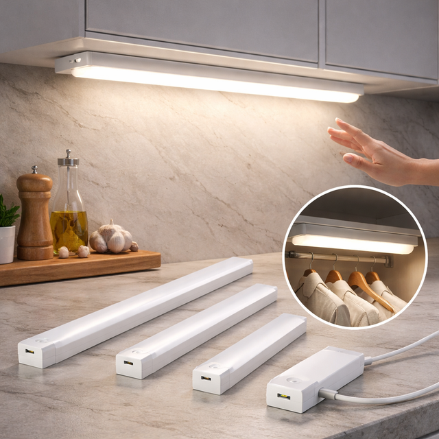 LED Motion Sensor Light Wireless LED Night Light Type C Rechargeable Light Cabinet Wardrobe Lamp Staircase Backlight for Kitchen