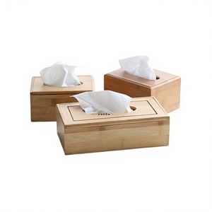 Wooden Tissue Paper Holder Set Of Three Different Sizes Napkin Box For Home And Wedding Tableware Use - Product Image 1