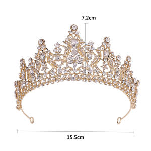 Tocado de boda de aleación de moda cristal Rhinestone nupcial diadema Tiara corona <span class=keywords><strong>para</strong></span> mujeres <span class=keywords><strong>para</strong></span> aniversarios y compromisos - Product Image 6